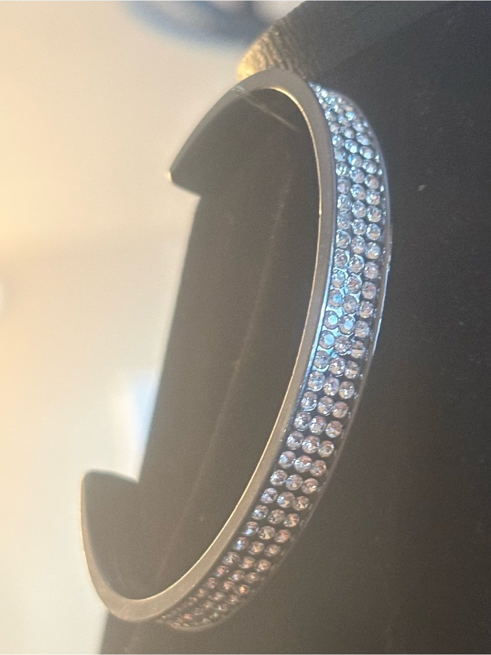 Silver Crystal Pavé Cuff Bracelet - Women Jewelry